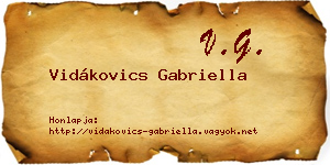 Vidákovics Gabriella névjegykártya